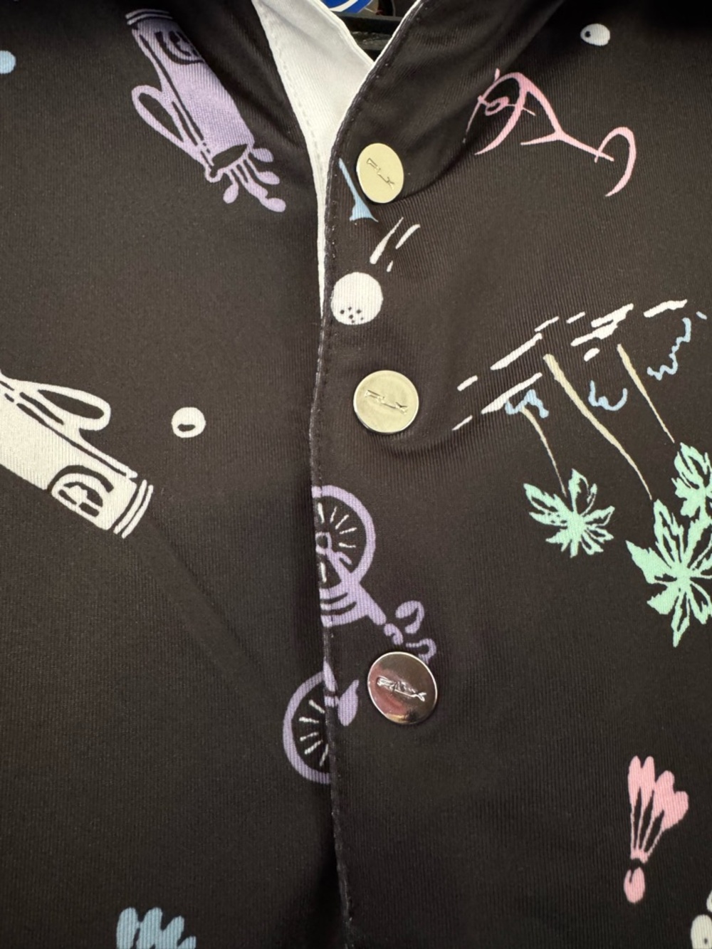 RLX Ralph Lauren Black Multi Tailored Fit Performance Sleeveless Polo Size Large - Picture 7 of 7